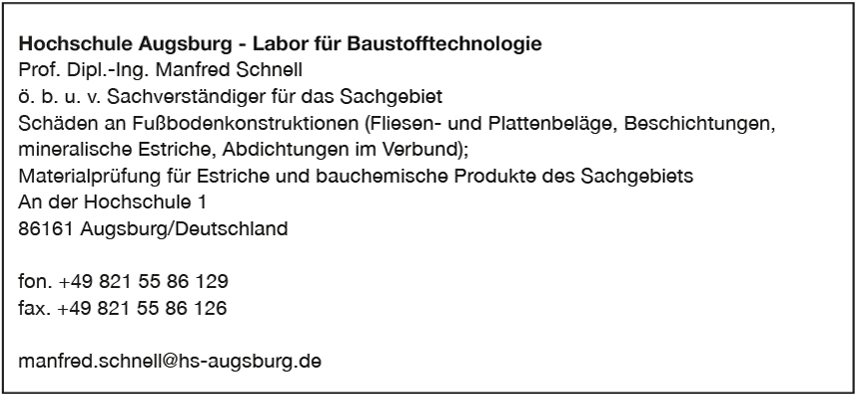 Hochschule Augsburg- Labor für Baustofftechnologie